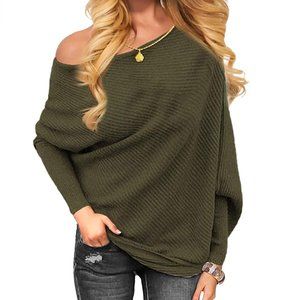 Off Shoulder Knit Jumper Long Sleeve